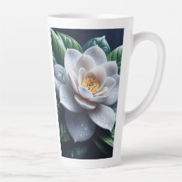 Caneca De Café Latte Gardenia Branca Floral