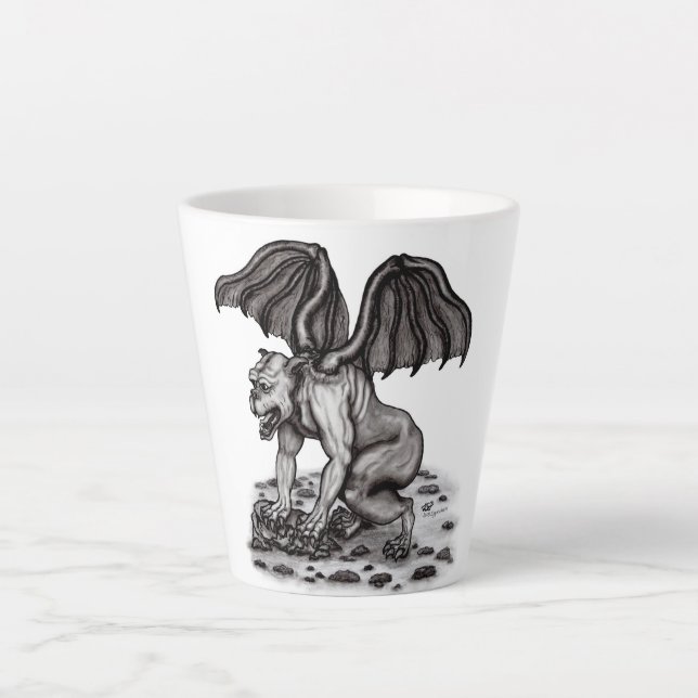 Caneca De Café Latte Gargula Golem (Frente)