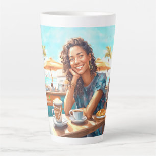Caneca De Café Latte Garota com café
