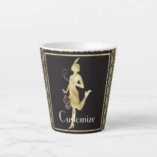 Caneca De Café Latte Garota Flapper de 1920 Thunder_Cove