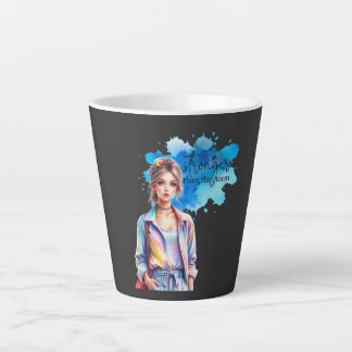 Caneca De Café Latte Garota Inspiradora Gráfica