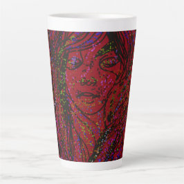 Caneca De Café Latte Garota Sonhadora da Era Vitoriana