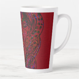 Caneca De Café Latte Garota Sonhadora da Era Vitoriana