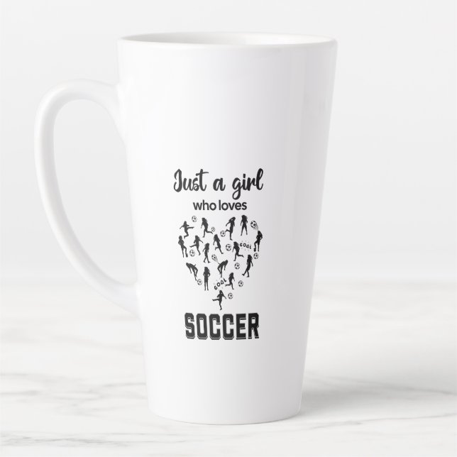 Caneca De Café Latte Garotas da Silhout jogando futebol (Esquerda)