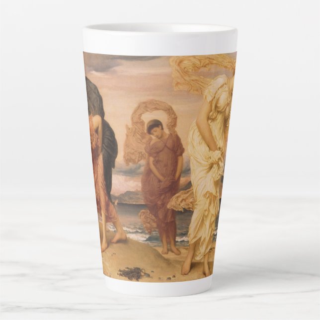 Caneca De Café Latte Garotas Gregas Pegando Pedras De Lorde Leighton (Frente)