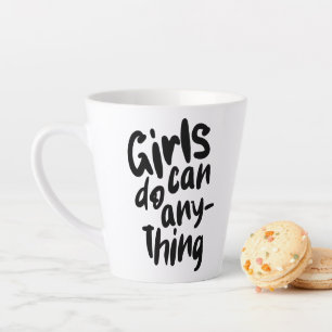 Caneca De Café Latte Garotas podem fazer qualquer coisa