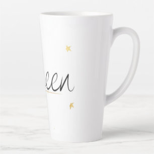 Caneca De Café Latte Garrafa de Água com Tipografia da Rainha Coroa de