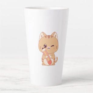 Caneca De Café Latte gata gata gato adora design