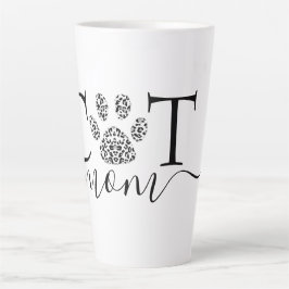 Caneca De Café Latte Gata Mamãe impressão da pata