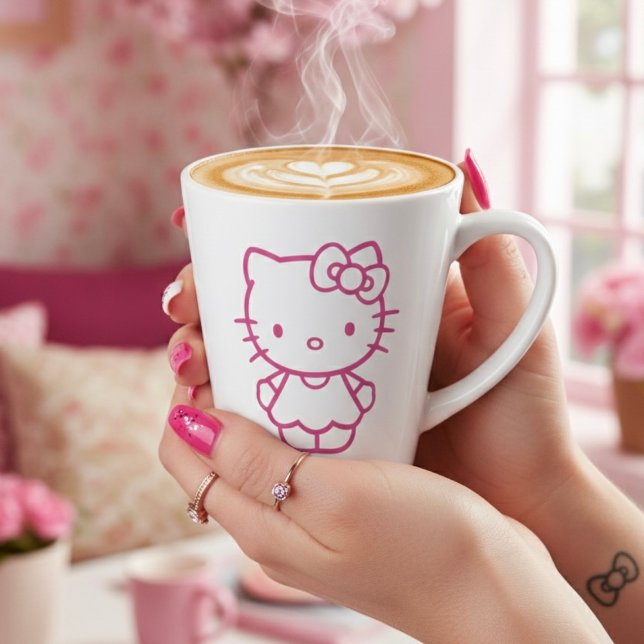 Caneca De Café Latte Gatinha (Criador carregado)
