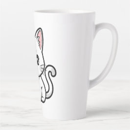 Caneca De Café Latte Gatinho Branco Doce