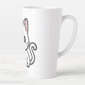 Caneca De Café Latte Gatinho Branco Doce