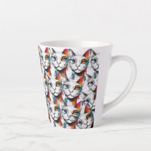 Caneca De Café Latte Gatinho curioso