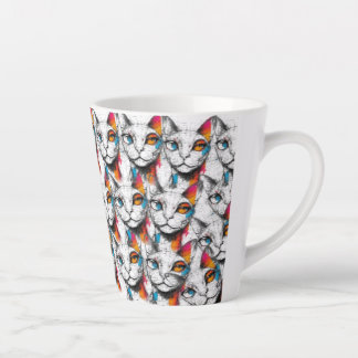 Caneca De Café Latte Gatinho curioso