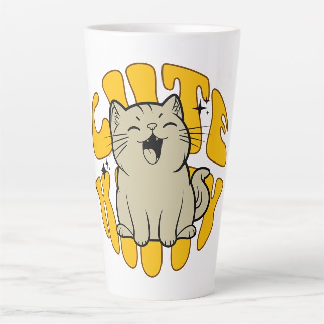 Caneca De Café Latte Gatinho Fofo (Frente)