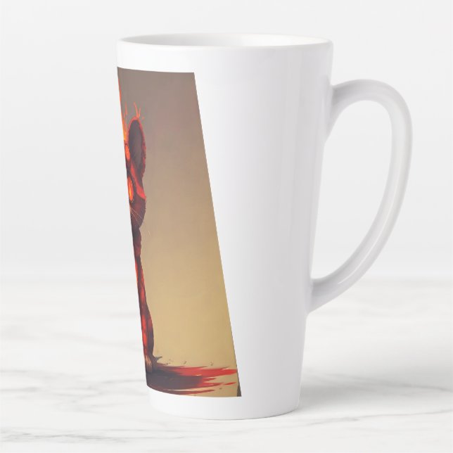 Caneca De Café Latte Gatinho Inferno (Direita)