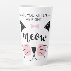 Caneca De Café Latte Gatinho-Me, Ai, Ai, Fecho De Lata