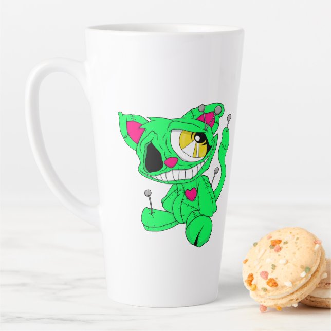 Caneca De Café Latte Gatinho Voodoo Doll Latte Mug (In Situ)