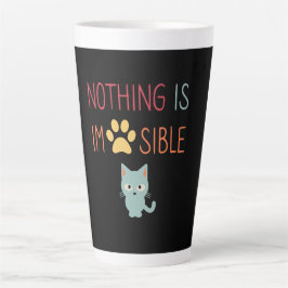 Caneca De Café Latte Gato animado e motivacional