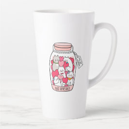 Caneca De Café Latte Gato Antidepressivo Engraçado Presente no Gato