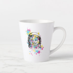 Caneca De Café Latte Gato Astronauta