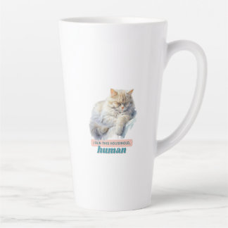 Caneca De Café Latte Gato Cheeky "Eu Lanço Esta Casa, Humana"