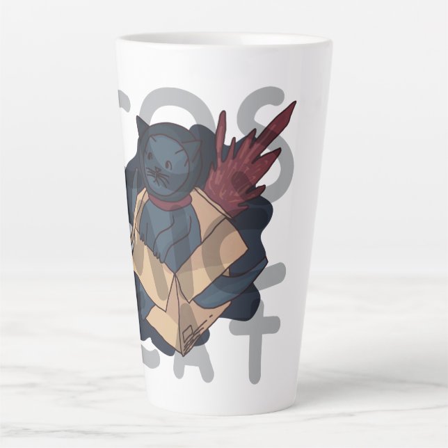 Caneca De Café Latte Gato Cósmico (Frente)