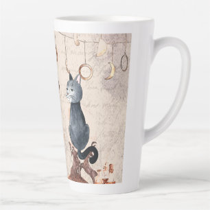 Caneca De Café Latte Gato da Escola Mágica de Meow