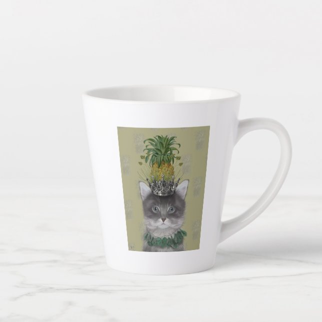 Caneca De Café Latte Gato de ananás (Direita)