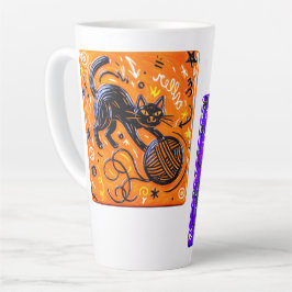 Caneca De Café Latte Gato de Dupla Cor