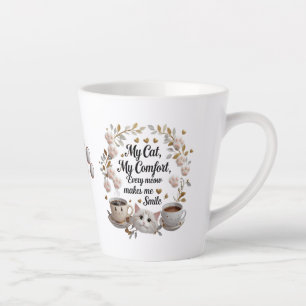Caneca De Café Latte Gato de Gato Rosa e Bonito - Gato Doce e Na moda