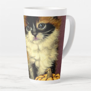Caneca De Café Latte Gato de Halloween Vintage Ragdoll
