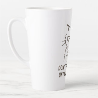 Caneca De Café Latte Gato de Horas Extraordinárias - "Não fale comigo a