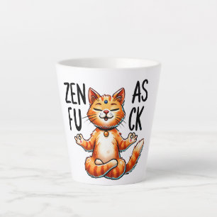 Caneca De Café Latte Gato de ioga - Zen