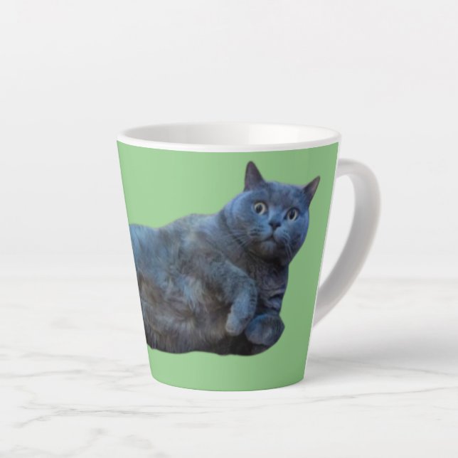 Caneca De Café Latte Gato de Kitty Shorthair Britânico que fica ao lado (Ângulo direito)