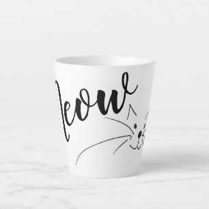 Caneca De Café Latte Gato de Miau
