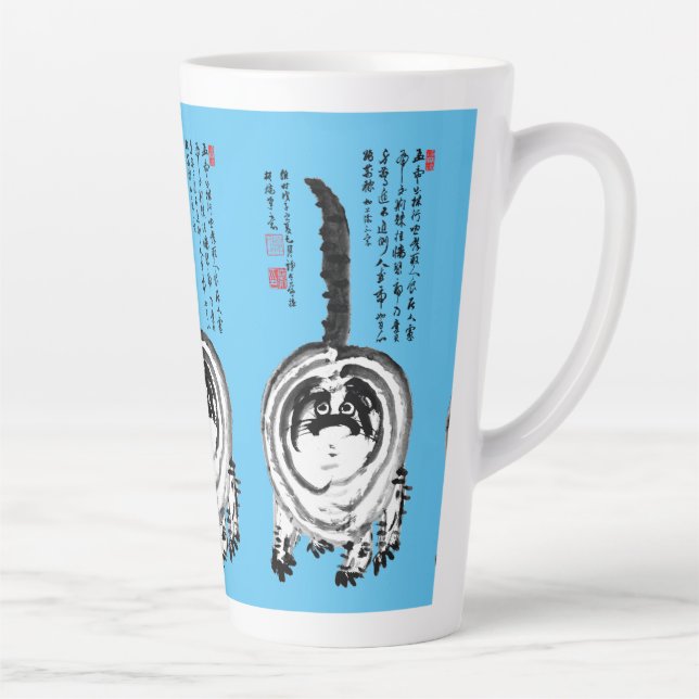 Caneca De Café Latte Gato De Tabby Japonês Com Brisas Chonky (Direita)