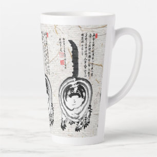 Caneca De Café Latte Gato De Tabby Japonês Com Brisas Chonky