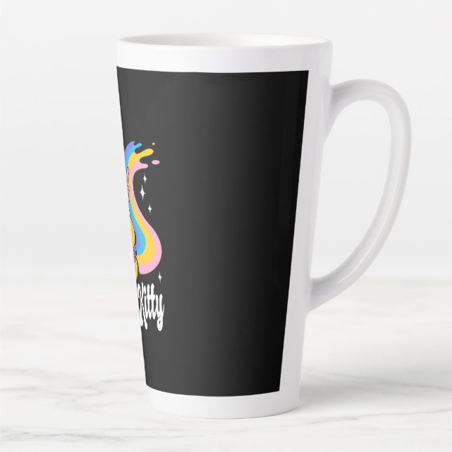 Caneca De Café Latte Gato do Espaço Astronauta (Direita)