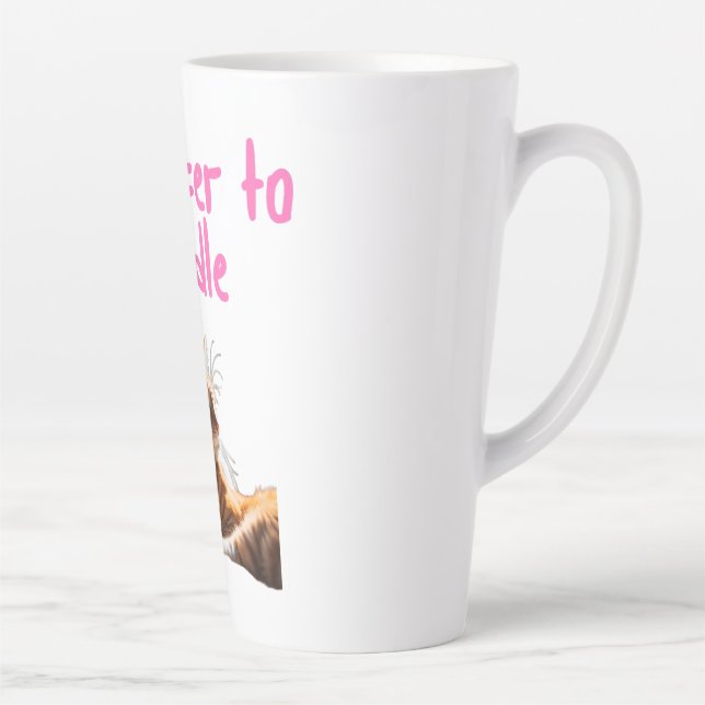 Caneca De Café Latte Gato Engraçado (Direita)