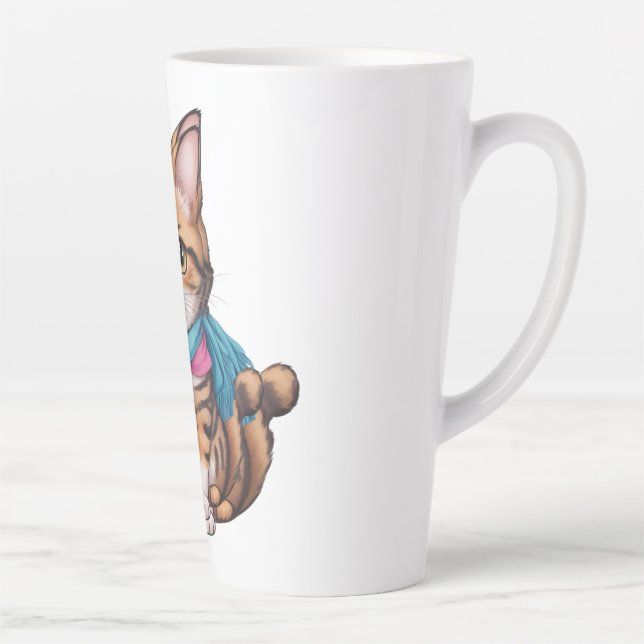 Caneca De Café Latte gato fofo (Direita)