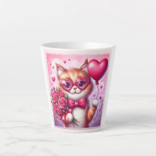 Caneca De Café Latte Gato/gatinho Dia de os namorados