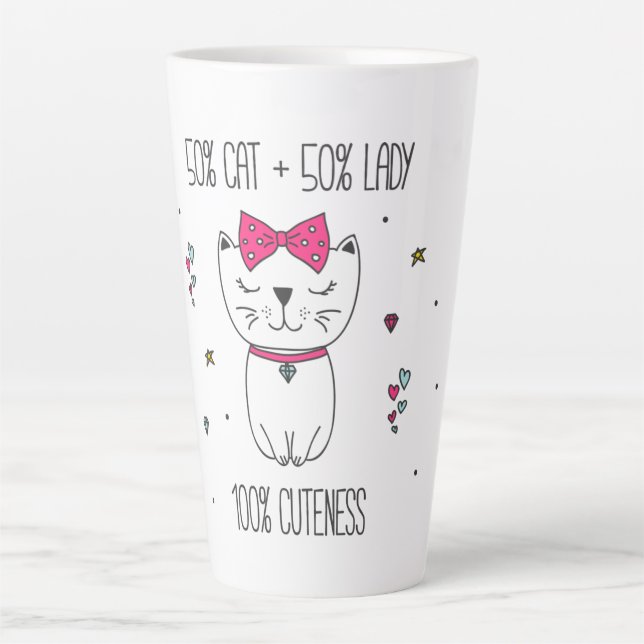 Caneca De Café Latte Gato-gato-do-mato-latido (Frente)