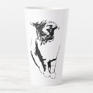 Caneca De Café Latte Gato Gentil Olhando Para Bata De Retrato