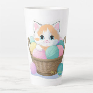 Caneca De Café Latte Gato kawaii fofo