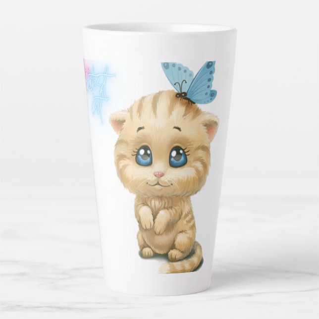 Caneca De Café Latte gato mais bonito (Frente)