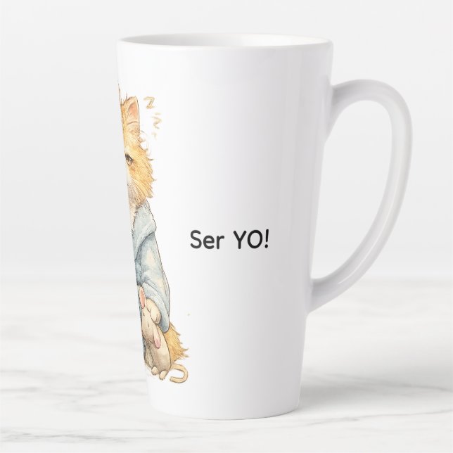 Caneca De Café Latte gato modelo (Direita)