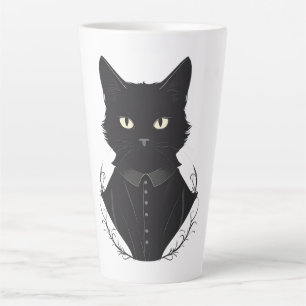 Caneca De Café Latte Gato Negro Encantado de Salem