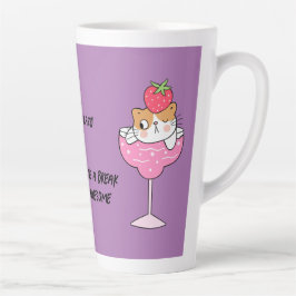 Caneca De Café Latte Gato Preguiçoso Engraçado Lata