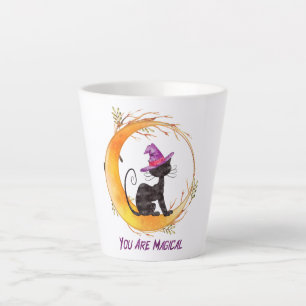 Caneca De Café Latte Gato Preto - Você É Mágico